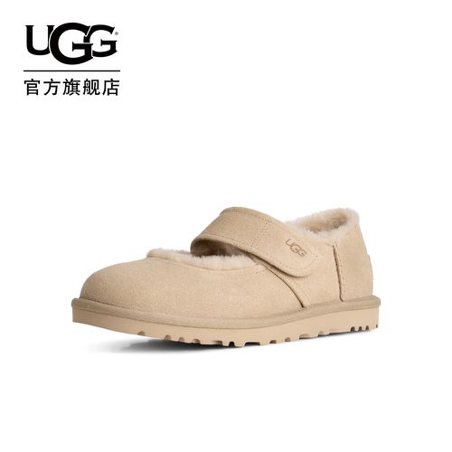 UGG秋季新款女士舒适时尚圆头魔术贴休闲芭蕾玛丽珍毛毛鞋1184232主图