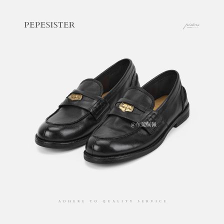 PEPESISTER【金币】马皮乐福鞋英伦复古手工鞋女一脚蹬小皮鞋B695