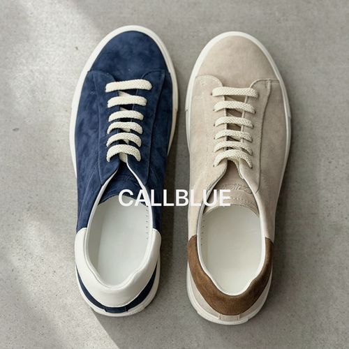 CALLBLUE『羊猄静奢』Suede羊反绒头层牛皮商务百搭极简男系带板鞋主图