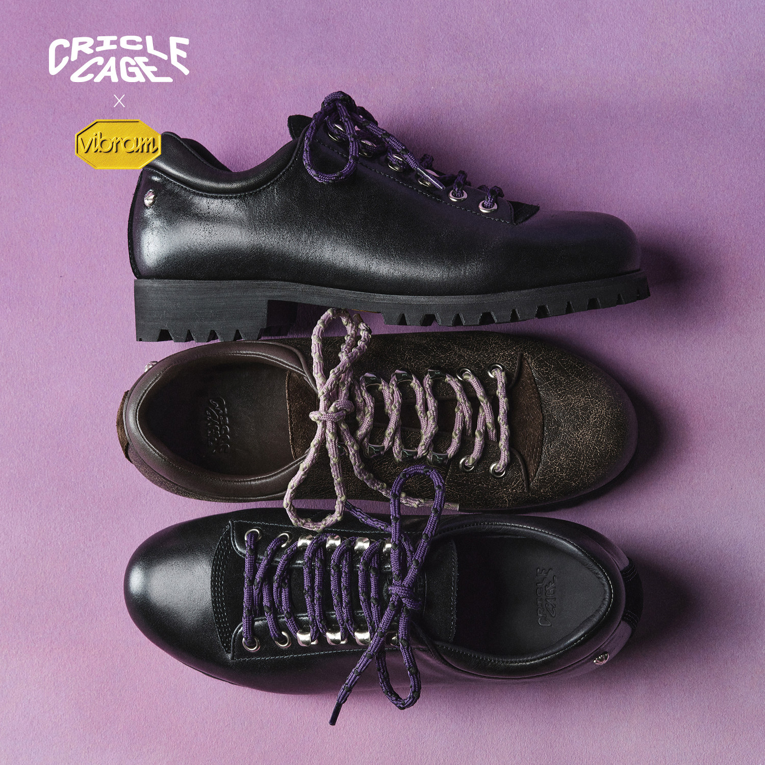 CRICLE CAGE环洞xVibram 132K头层裂纹复古城市户外登山徒步皮鞋主图