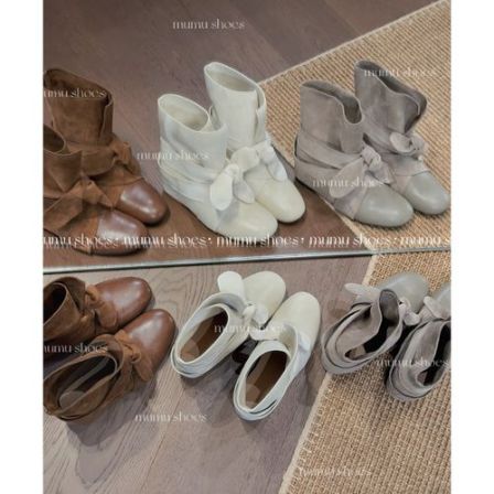 mumu shoes「时髦腿精」足弓支撑～秋季绑带显瘦增高可翻折短靴