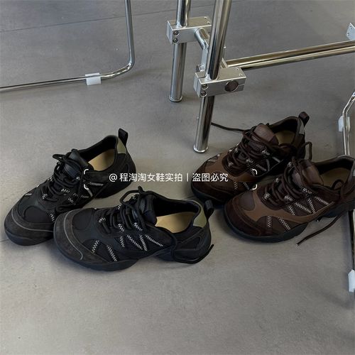 【程淘淘】伯克利丨真皮复古风厚底德训鞋女百搭轻便户外徒步休闲鞋主图