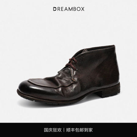 DREAMBOX钧博vibram袋鼠皮秋冬皮靴2026新款短靴英伦复古男士靴子