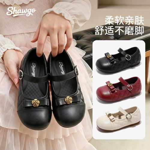 公主鞋女童皮鞋红色小女孩女宝软底玛丽珍鞋子黑色洋气演出配礼服主图