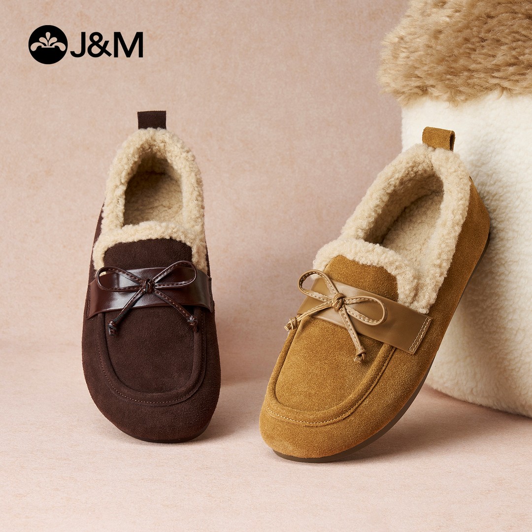 J&M/快乐玛丽26年雪地靴冬款新款百搭休闲毛毛鞋一脚蹬女鞋98659W主图