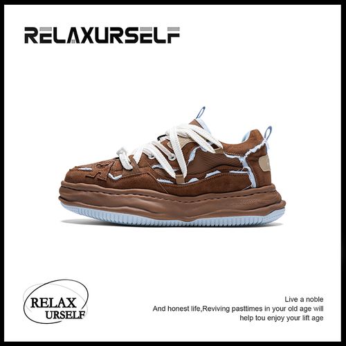 RELAXURSELF26年增高秋冬新系列圆头男鞋做旧7cm低帮休闲鞋情侣款主图