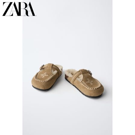 ZARA2026秋季新品 童鞋女童 露跟休闲刺绣搭扣木底鞋 2534830 102