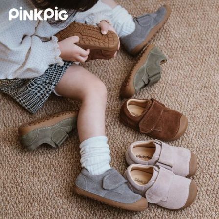 【反绒赤足】PINKPIG童鞋2026新款真皮童鞋软底男女童休闲鞋防滑