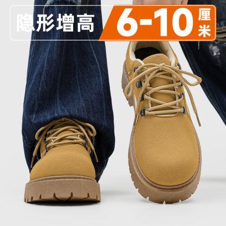 厚底隐形内增高10cm德比鞋男大头英伦复古工装百搭通勤休闲皮鞋男