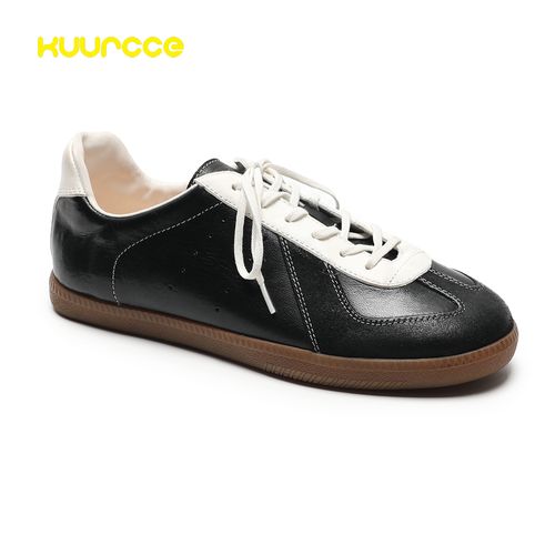 【kuurcce】秋季水洗马皮系带圆头休闲百搭运动经典复古德训鞋女鞋主图