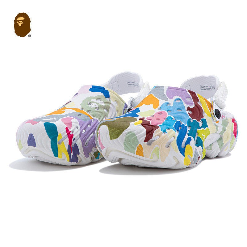 BAPE男鞋秋冬联名迷彩厚底休闲洞洞鞋908911R主图