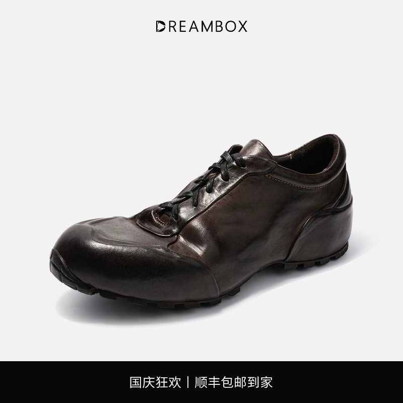 DREAMBOX钧博vibram水洗马皮户外休闲鞋2026秋冬新款内增高老爹鞋主图