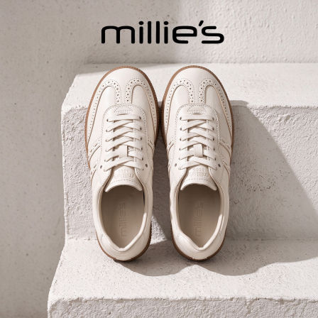 MILLIE'S/妙丽官方旗舰店复古德训鞋女厚底百搭运动风圆头休闲鞋C