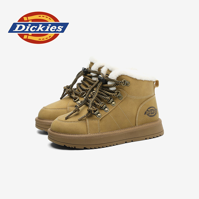Dickies厚底儿童雪地靴新款冬季男女童加绒保暖毛绒短靴棉鞋童鞋主图