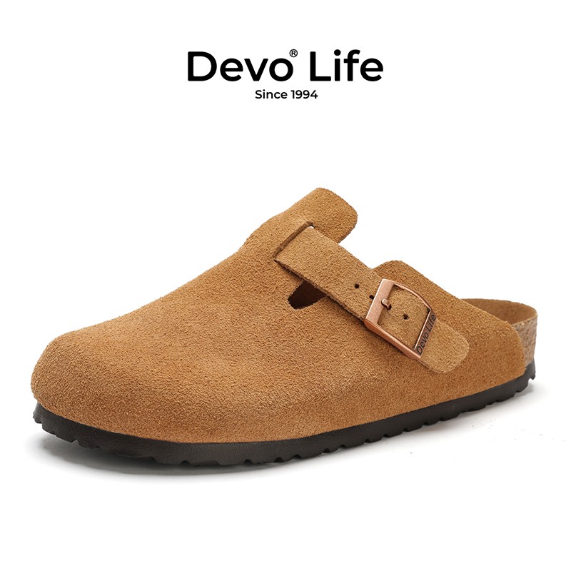 Devo/的沃勃肯鞋半包包头透气软底休闲百搭春夏男女同款拖鞋女款主图