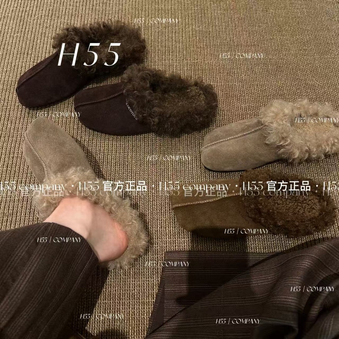 【H55粉丝专享】拉美市集（牛皮+羊毛）高智极简穆勒半拖鞋3cm35-3904主图