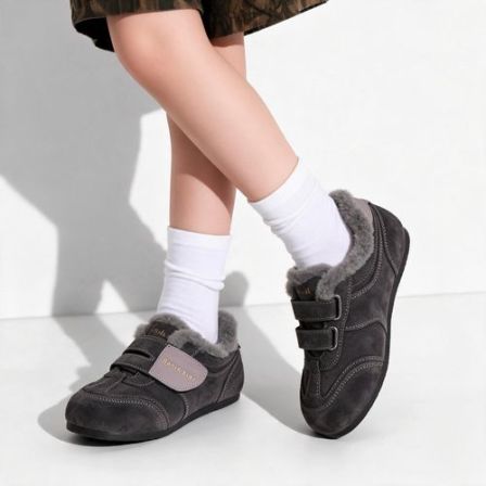10.9新品 嗒囜【暖绒勃肯】翻毛羊羔毛 儿童秋冬款加绒休闲鞋勃肯鞋