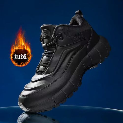 曼克冬季2026爆款加绒保暖新款真皮高帮防滑轻便男鞋运动鞋2518主图