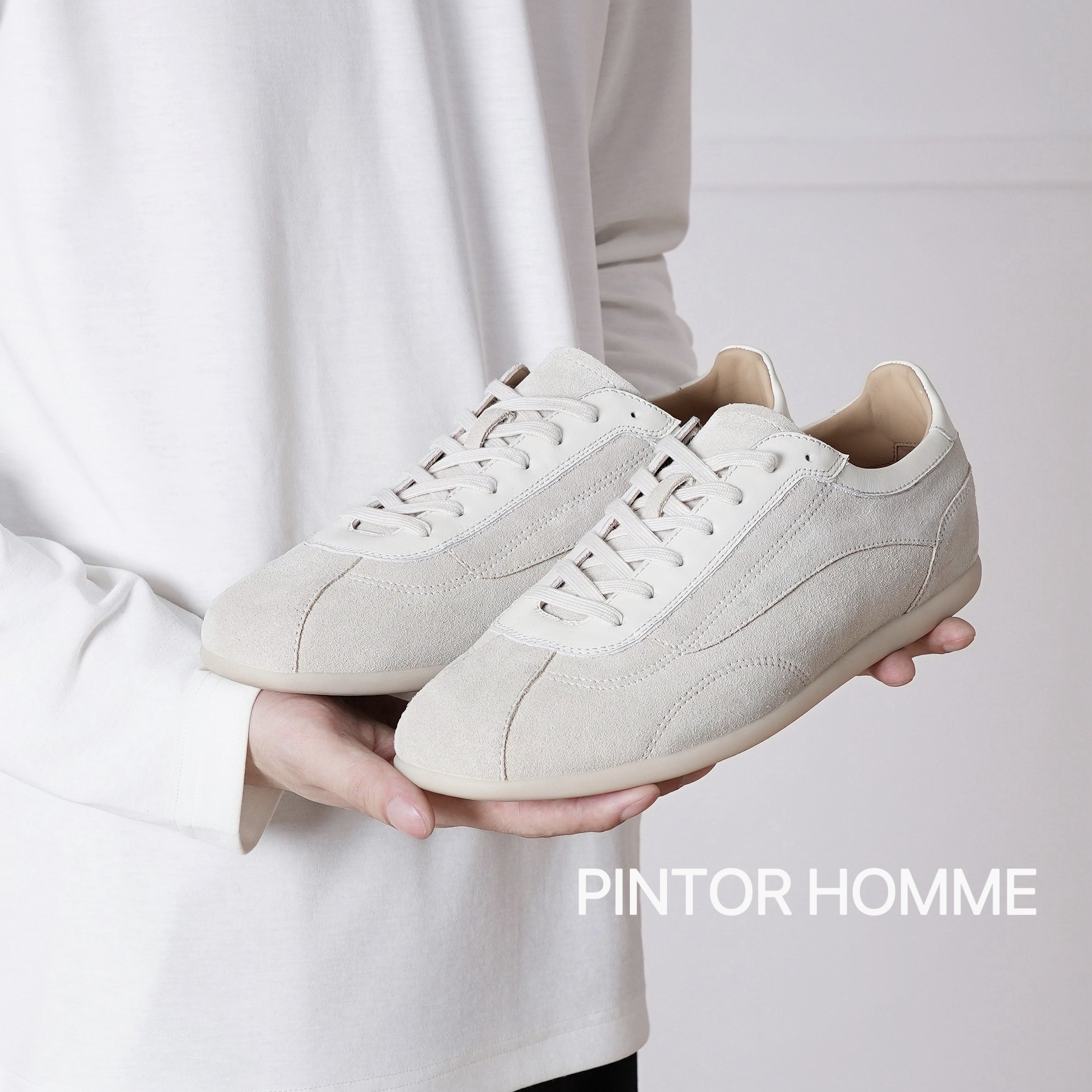 PINTOR HOMME 头层牛皮反绒皮舒适通勤简约复古板鞋德训鞋主图