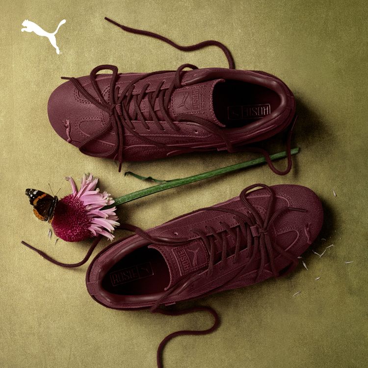 PUMA彪马 男女同款ROSÉ联名款调裂纹皮革薄底鞋 410911主图