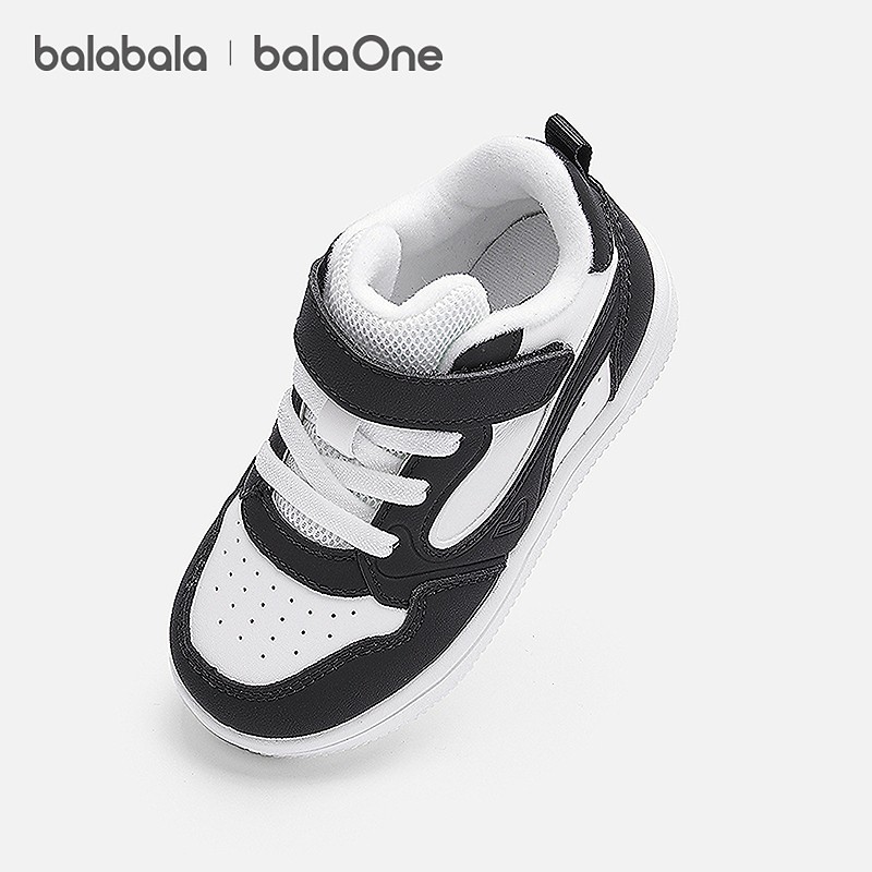 【balaOne】巴拉巴拉儿童加绒小白鞋男女板鞋2026新冬加厚休闲鞋主图
