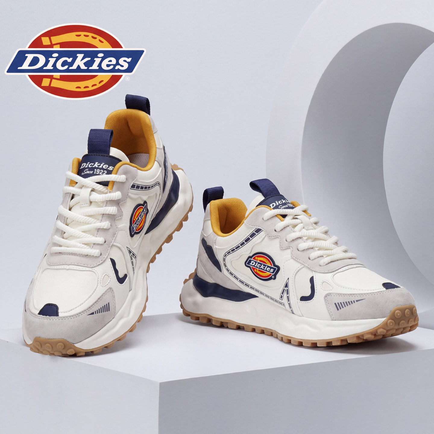 Dickies男鞋2026新款秋冬季皮面休闲运动鞋男士厚底增高老爹潮鞋主图