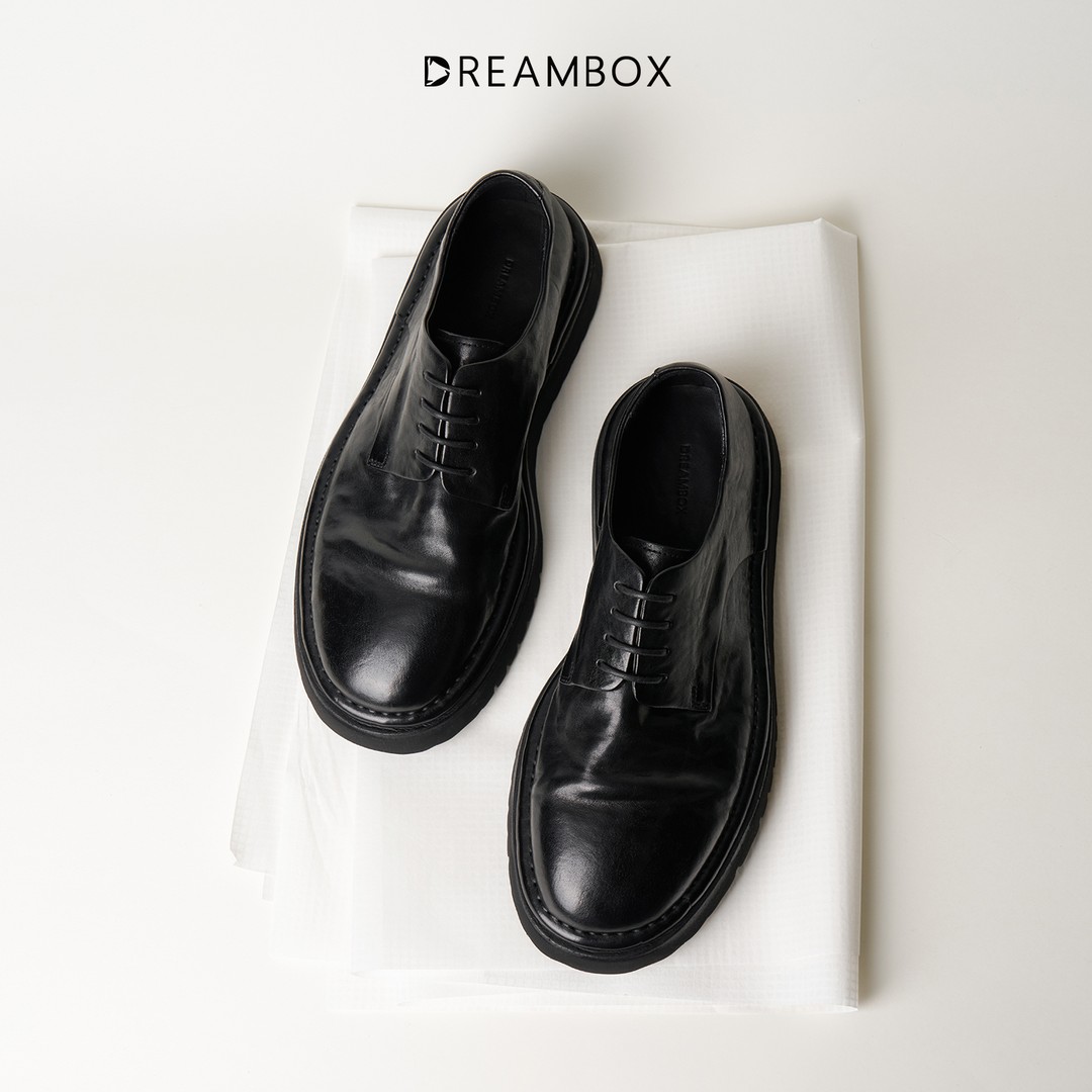 DREAMBOX钧博意大利XL底轻便休闲皮鞋厚底增高石洗马皮松糕鞋主图