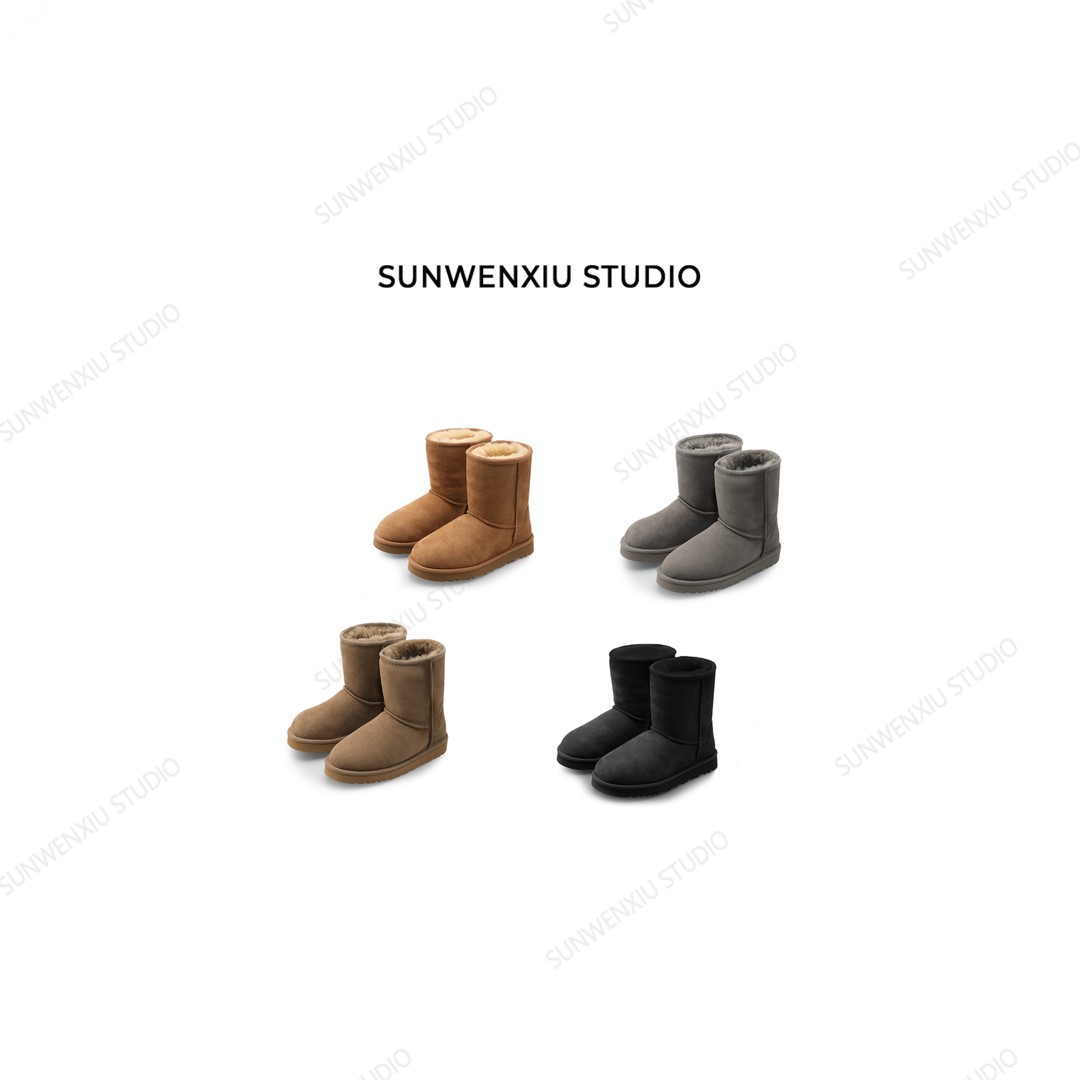 swx studio 雪地靴 羊皮毛一体超级保暖经典款中筒冬季雪地靴011主图