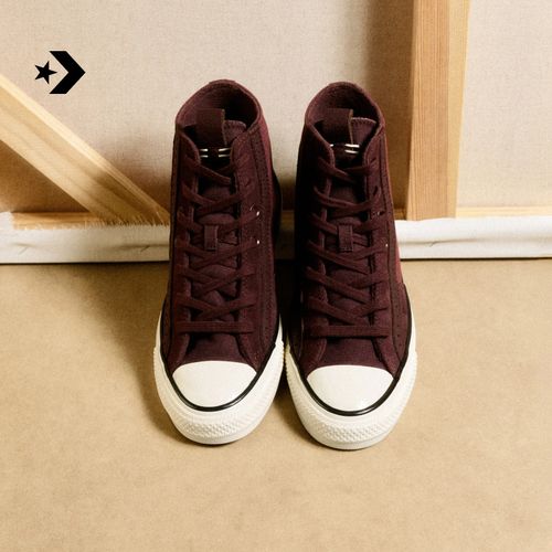 【暖冬系列】匡威AllStar当季新品加绒帆布鞋檀木红 A27121C主图