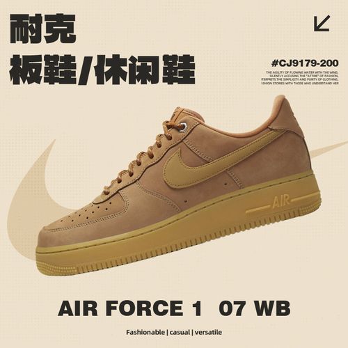 nike耐克男鞋空军一号AIR FORCE 1  07 WB流光风板鞋CJ9179-200主图