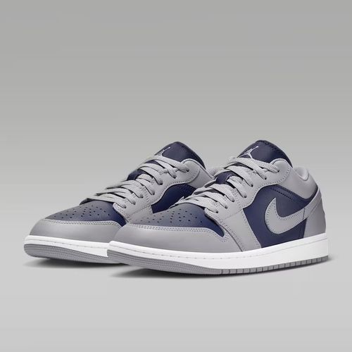 NIKE/耐克正品男鞋AJ1 灰蓝复古低帮燕麦格雷休闲板鞋 553558-058主图