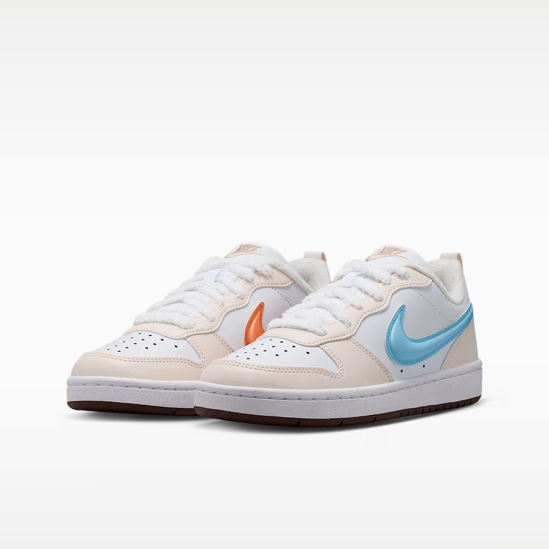 NIKE/耐克正品女鞋大童COURT燕麦格雷鸳鸯Logo休闲板鞋IZ6190-141主图