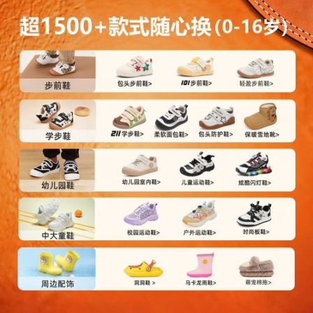 泰兰尼斯outlets精选尊享年卡0-16岁1卡可兑6双鞋2配件1年有效