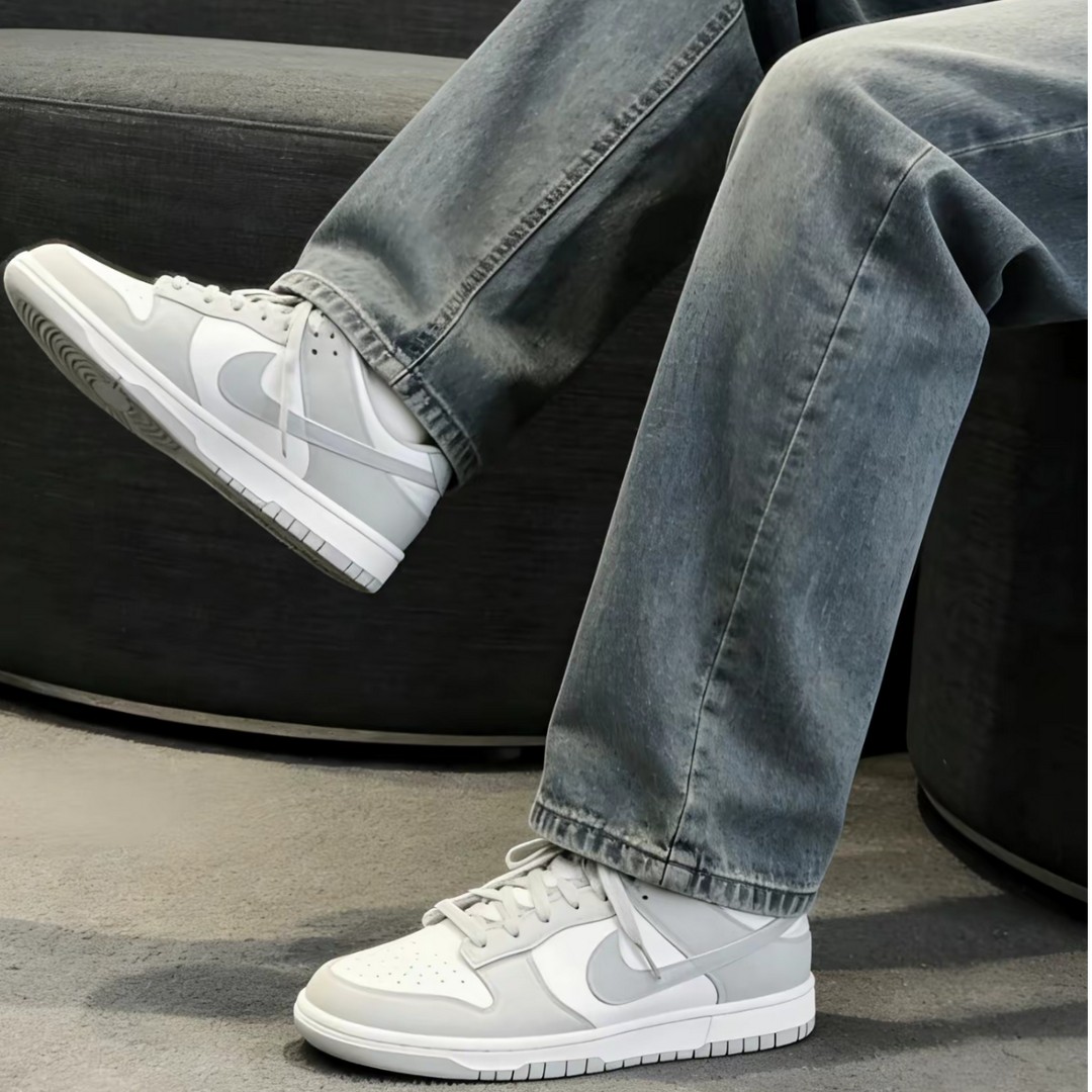 NIKE/耐克男子新款DUNK LOW胶底板鞋灰白低帮复古运动鞋HF5441105主图