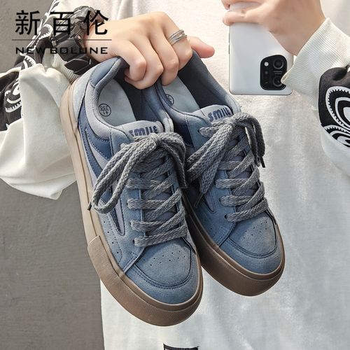 新百伦男鞋秋季潮流百搭休闲运动鞋学生厚底增高板鞋软底帆布鞋男主图