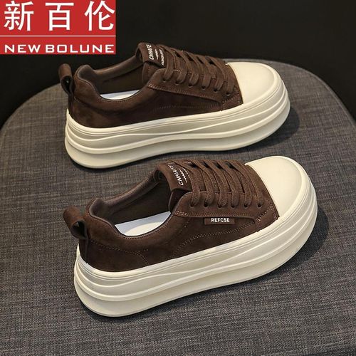 新百伦踩屎感小个子厚底增高板鞋女款秋季爆款百搭配阔腿裤运动鞋主图