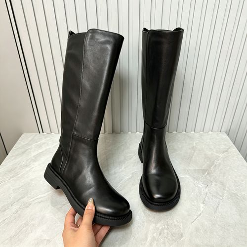 （实拍）时尚时装靴厚底秋冬长靴骑士女士粗跟百搭女鞋长筒主图