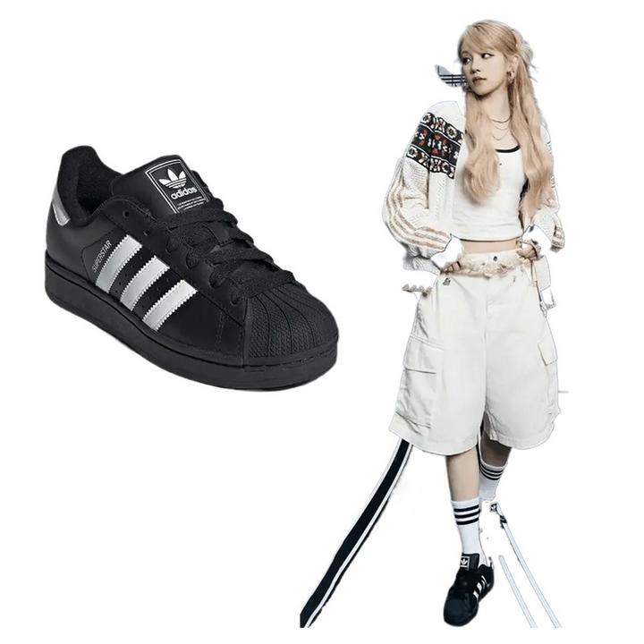 Adidas阿迪达斯三叶草黑白经典明星同款贝壳头爆款男女休闲板鞋主图