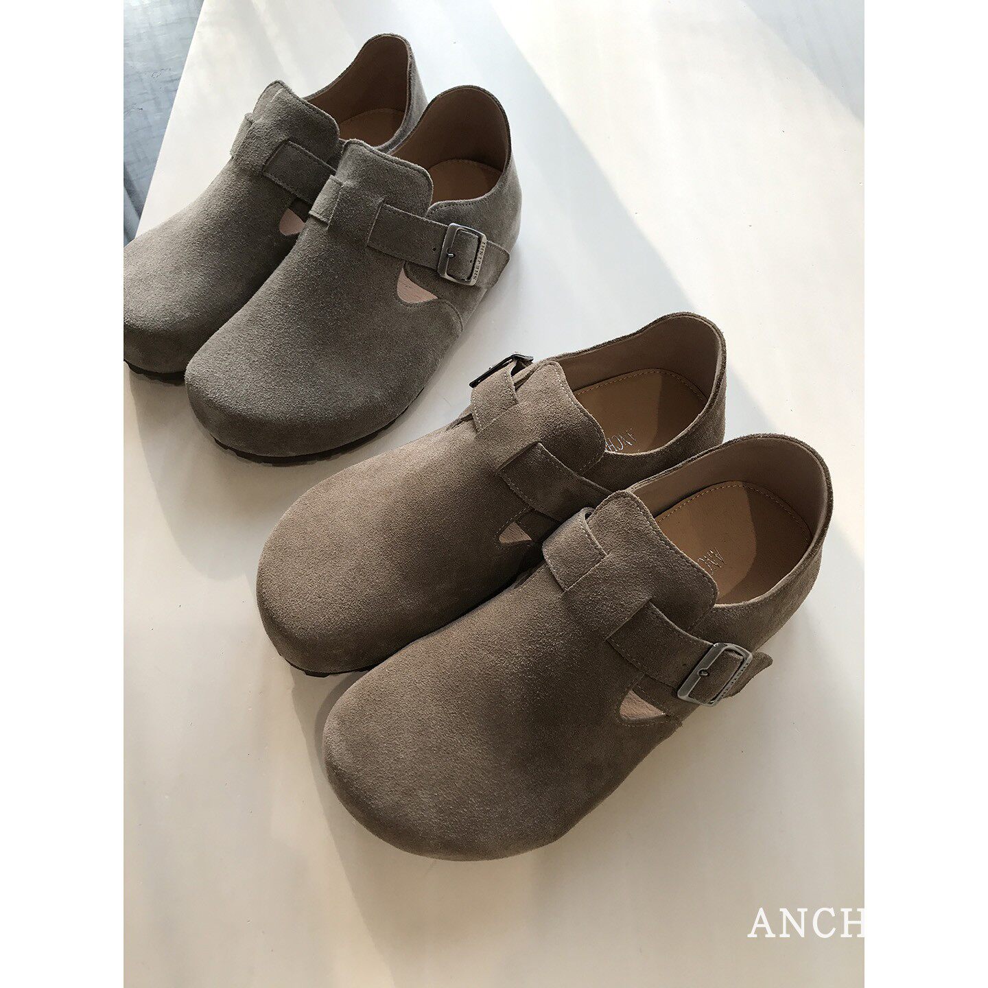 ANCHUDSS 【升级勃肯鞋】满心期待的复古磨砂头层牛反绒休闲皮鞋主图