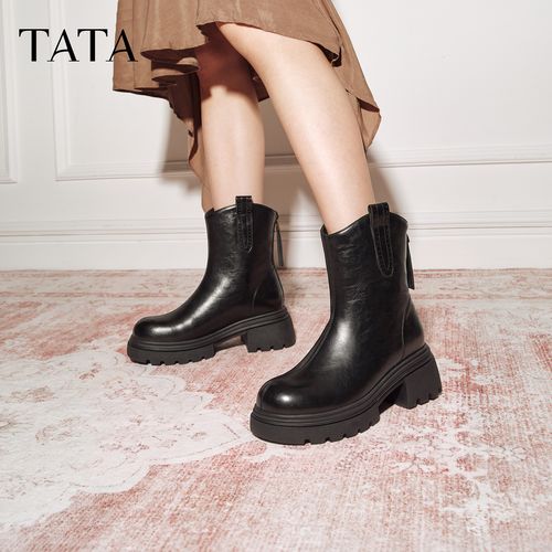 【大额补贴】TATA/他她2026冬时尚休闲百搭女时装靴主图