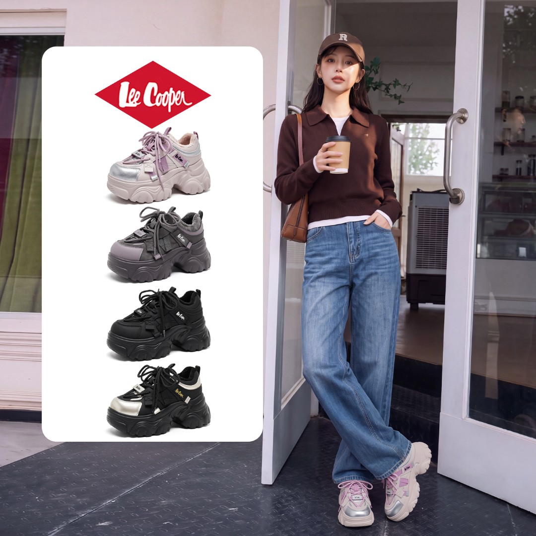 LEE COOPER【树莓可颂】厚底老爹鞋女2026秋冬季新款潮酷户外运动鞋主图