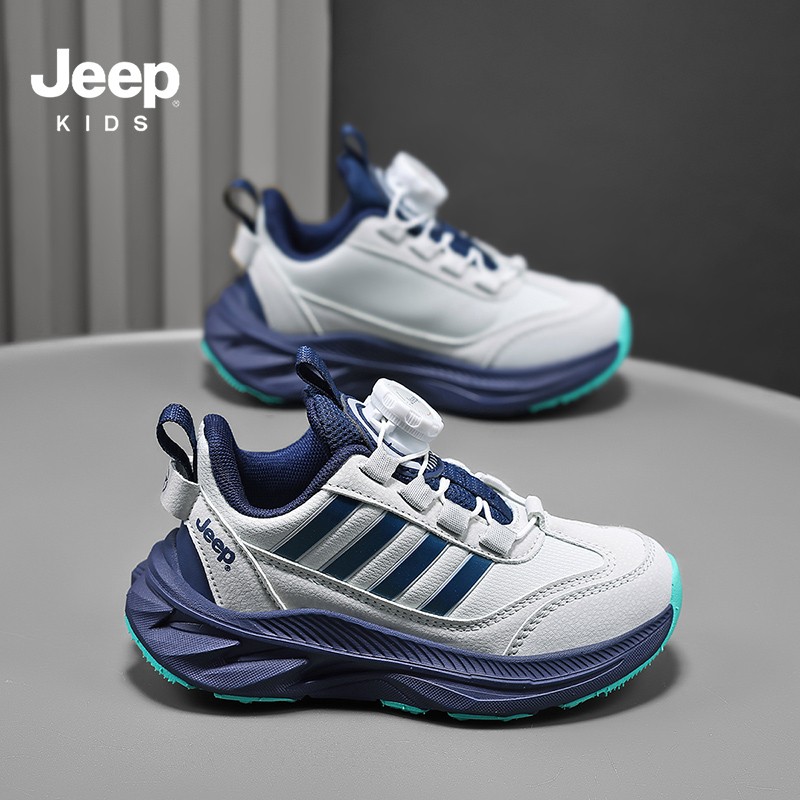 【赤兔5.0T跑鞋】Jeep儿童运动鞋男童皮面加绒保暖男童软底跑步棉鞋主图