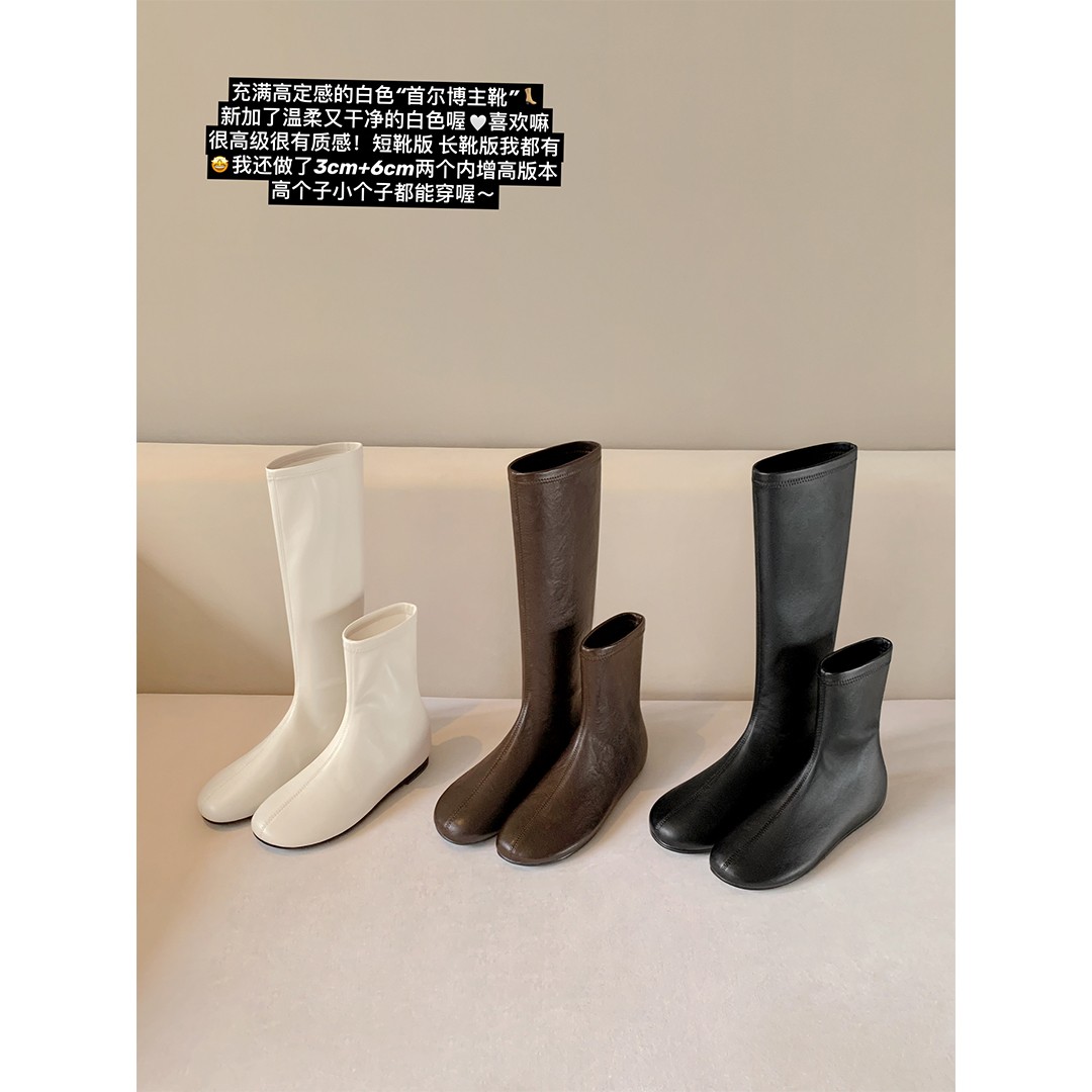 【辛小北专属】苏茵茵首尔博主靴~6cm内增高中高筒瘦瘦靴短靴女骑士靴Z5417001主图