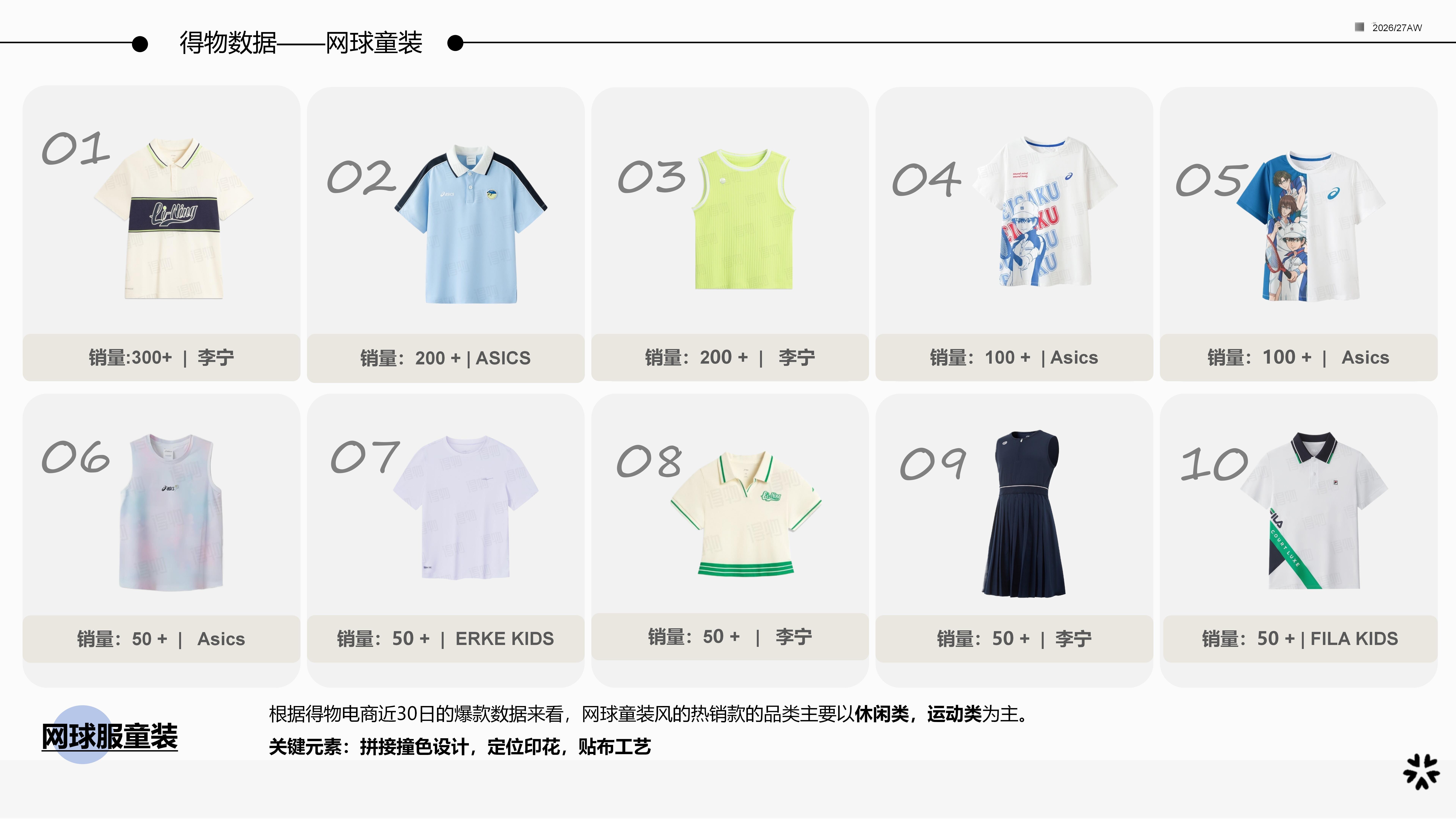 2627秋冬服装选品网球童装图片